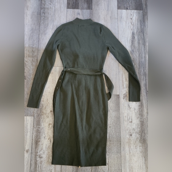 Fashion Nova Olive Long Sleeve Knit Dress - Picture 7 of 8